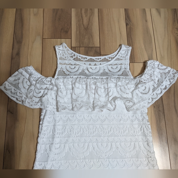 EUC! Lilly Pulitzer Women's Lyra Dress Resort White Lace Cold Shoulder Size S - Picture 12 of 13